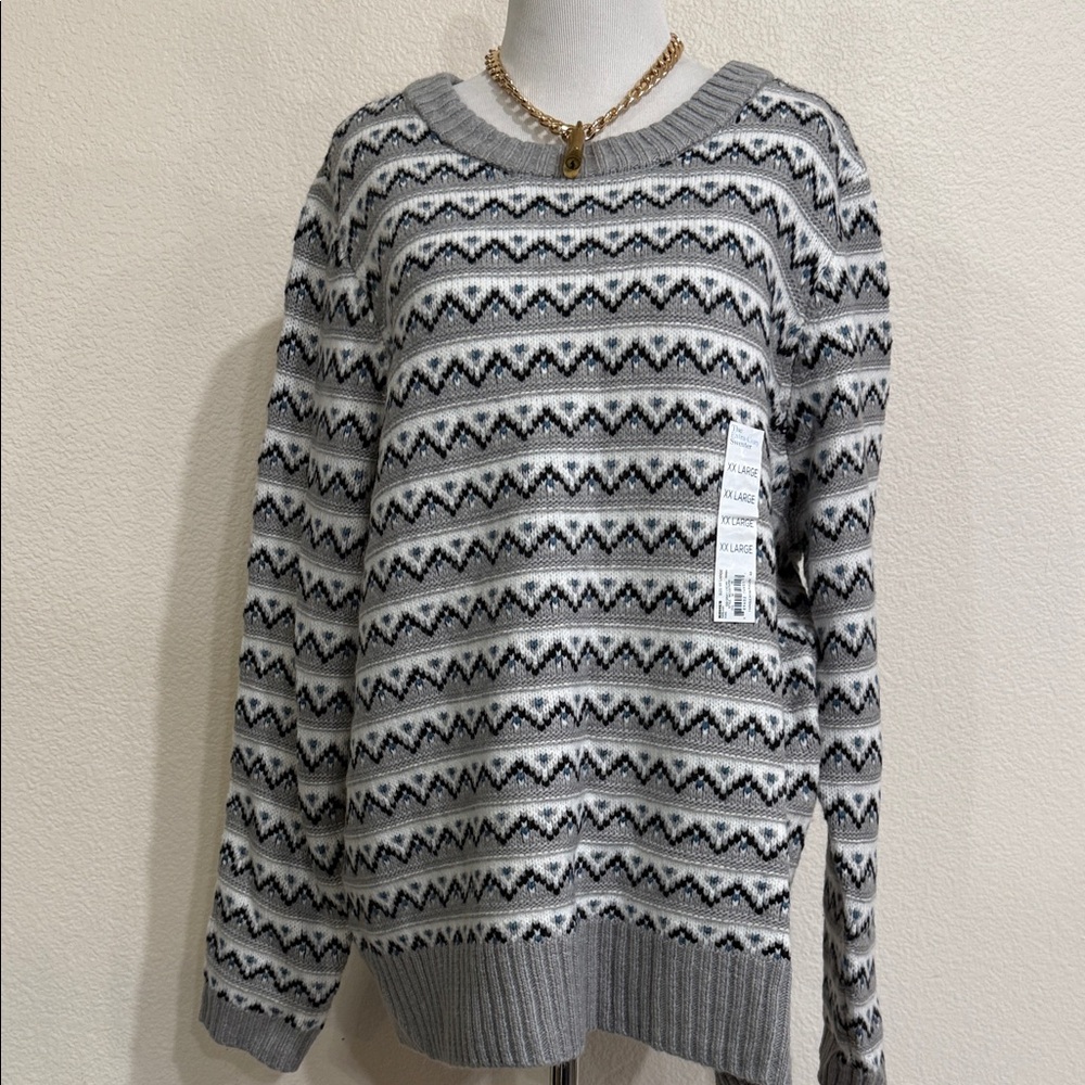 Croft and Barrow Gray and Black Patterned Women's Sweater XX Large NWT